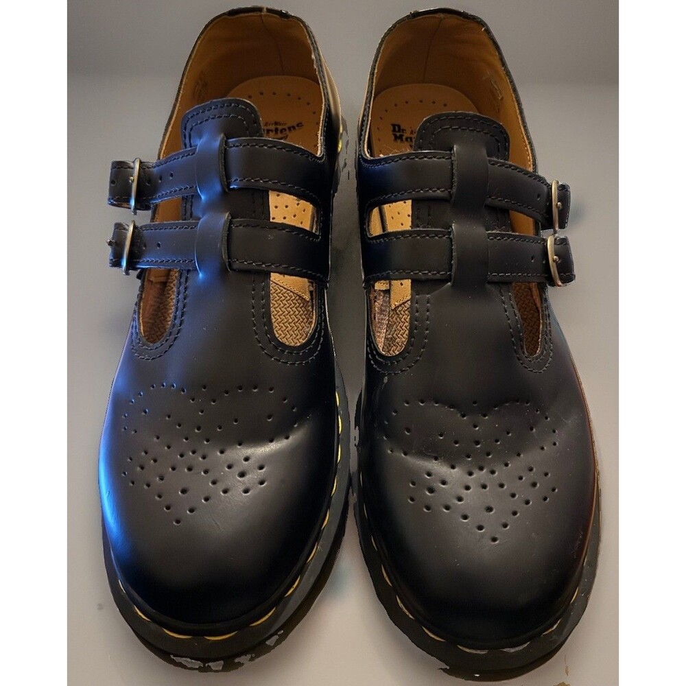EUC Dr. Martens 8065 Mary Jane Black Smooth Leather Shoes Women's 11 EUC 12916